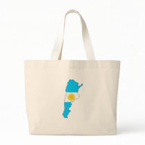 Argentina flag map tote bags