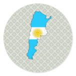 Argentina Flag Map full size Round Stickers