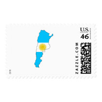 Argentina flag map postage