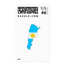 Argentina flag map postage