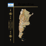 Argentina Flag + Map T-Shirt by FlagAndMap Argentina Flag + Map T-Shirt