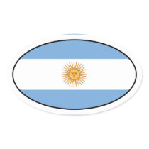 Argentina Flag Oval Sticker