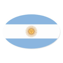 Argentina Flag Oval Sticker