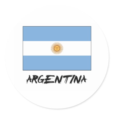 Argentina Flag Round Stickers by flagshirt