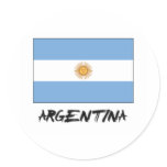 Argentina Flag Round Stickers