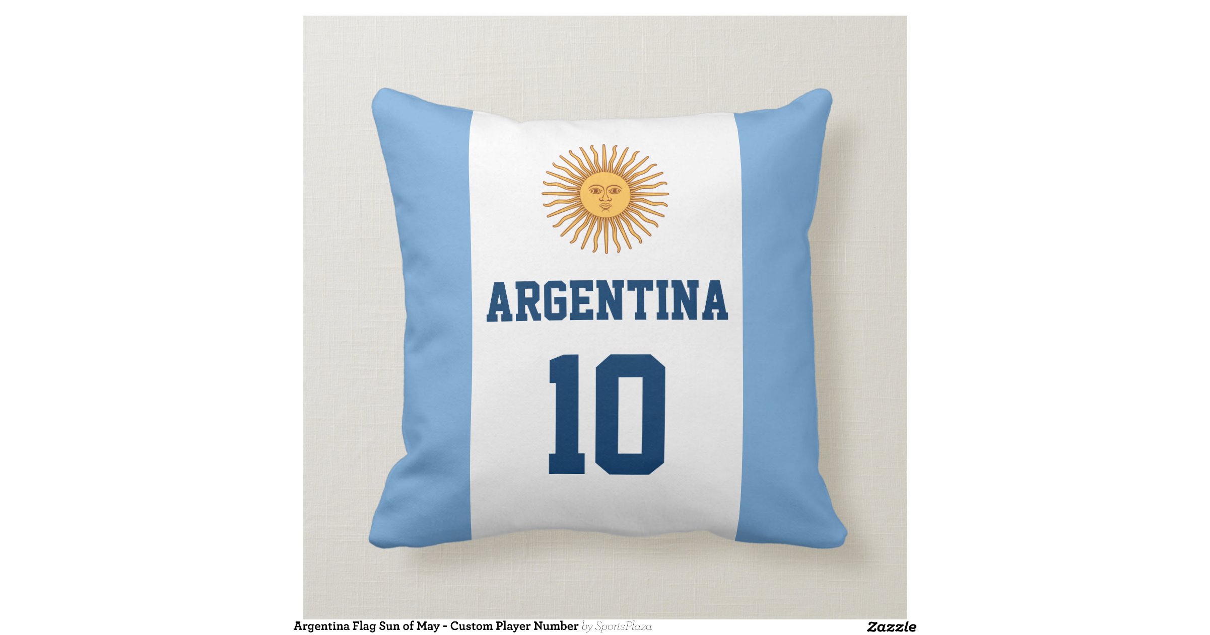 Argentina Flag Sun of May - Custom Player Number Throw ...