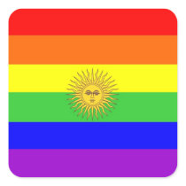 argentina gay proud rainbow flag homosexual square sticker