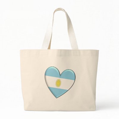 Argentina Heart Flag Tote Bags by WearFlags