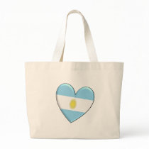 Argentina Heart Flag Tote Bags