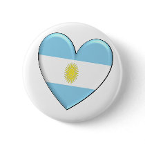 Argentina Heart Flag Pinback Buttons
