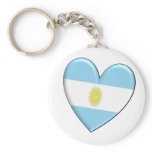 Argentina Heart Flag Keychain