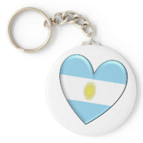 Argentina Heart Flag Keychain