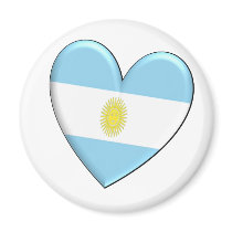 Argentina Heart Flag Magnets