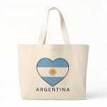 Argentina Heart flag Soccer Canvas Bags