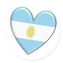 Argentina Heart Flag Stickers