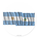 Argentina & La Pampa waving flags Round Sticker