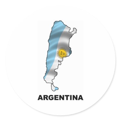 Argentina Map Round Stickers by teyes143