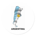 Argentina Map Round Stickers