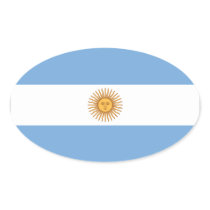 Argentina National Flag Oval Stickers