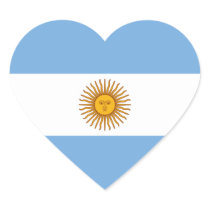 Argentina National Flag Heart Stickers