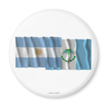 Argentina & Neuquén waving flags Magnet