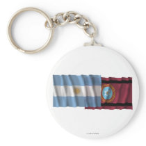 Argentina & Salta waving flags Key Chain