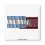 Argentina & Salta waving flags Fridge Magnet