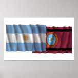 Argentina & Salta waving flags posters