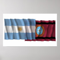 Argentina & Salta waving flags Poster