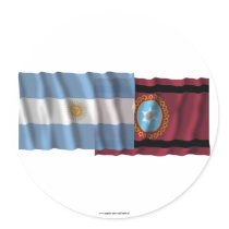 Argentina & Salta waving flags Round Sticker