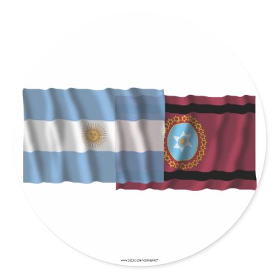 Argentina & Salta waving flags Round Sticker by Vexillophile