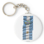 Argentina & San Juan waving flags Keychain