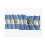 Argentina & San Juan waving flags Postcard