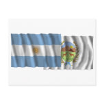 Argentina & San Luis waving flags Postcard