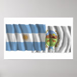 Argentina & San Luis waving flags Poster