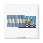 Argentina & Santa Cruz waving flags Magnet