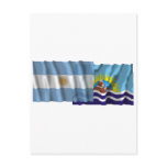 Argentina & Santa Cruz waving flags Post Card