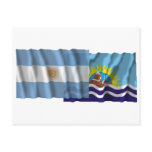 Argentina & Santa Cruz waving flags Post Card