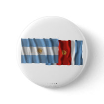 Argentina & Santiago del Estero waving flags Pinback Button