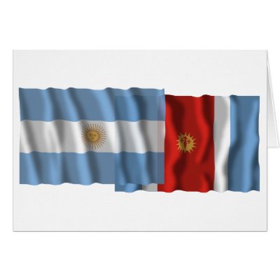 Argentina & Santiago del Estero waving flags Greeting Card by Vexillophile