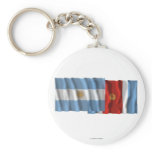 Argentina & Santiago del Estero waving flags Key Chain