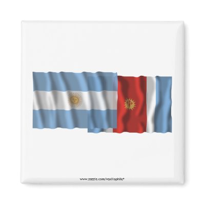 Argentina & Santiago del Estero waving flags Fridge Magnet by Vexillophile