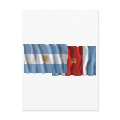 Argentina & Santiago del Estero waving flags Postcards by Vexillophile