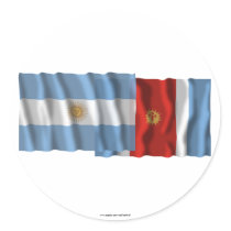 Argentina & Santiago del Estero waving flags Round Sticker