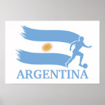 Argentina Soccer Flag Poster