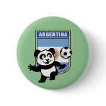 This adorable little panda is too cute! He's featured in front of a large flag from Argentina and ready to play football and score some goals. This cute design is perfect for football players and soccer fans.
