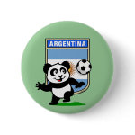 This adorable little panda is too cute! He's featured in front of a large flag from Argentina and ready to play football and score some goals. This cute design is perfect for football players and soccer fans.