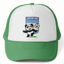Argentina Soccer Panda Mesh Hats