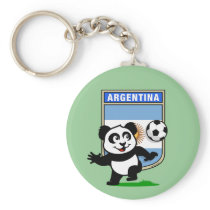 Argentina Soccer Panda Keychain