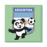 This adorable little panda is too cute! He's featured in front of a large flag from Argentina and ready to play football and score some goals. This cute design is perfect for football players and soccer fans.